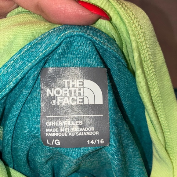 The North Face 14/16 Lightweight Hooded Shirt Girls outdoor color block - Picture 3 of 6